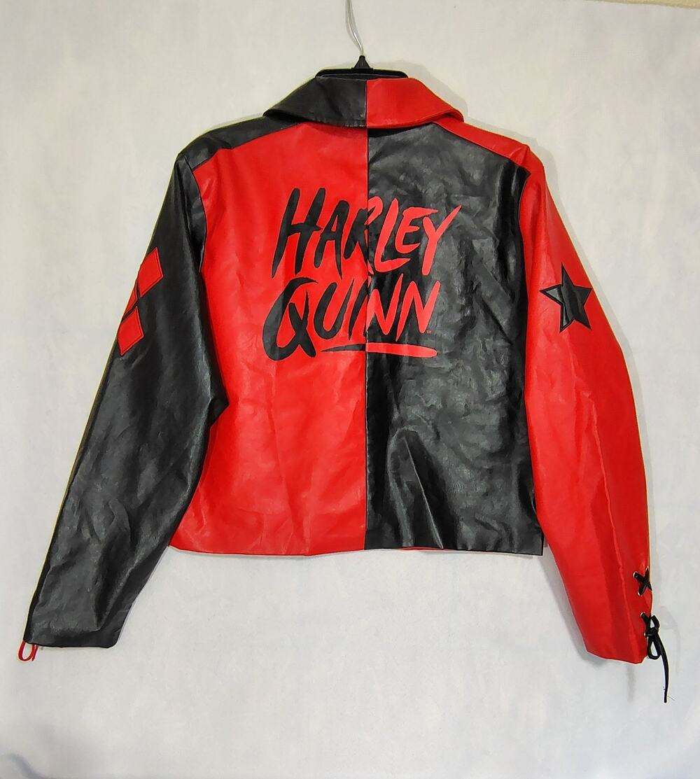 Harley Quinn DC Comics Graffiti-style Faux Leather Jacket Size XL Cosplay
